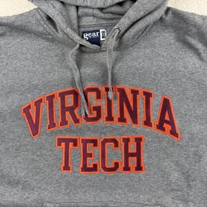 Virginia Tech Big Cotton Embroidered Pullover‎ Drawstring Hoodie Size M